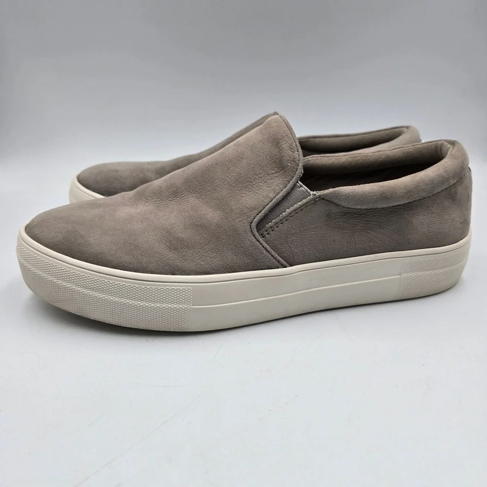 Steve Madden Sneaker Womens 10 Gills Grey Suede Slip On Platform Casual Shoes